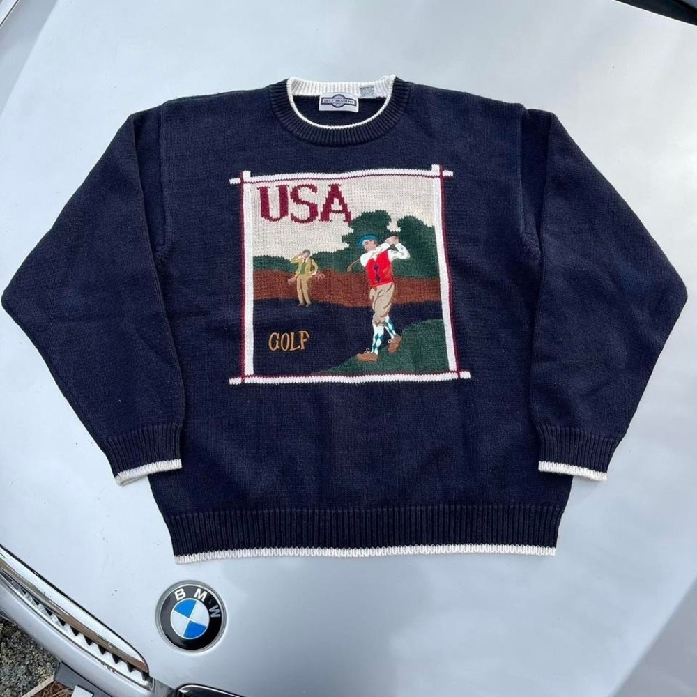 Vintage Navy & red vintage USA Golf crewneck sweater golf #golf #oldmoney #regen
